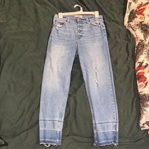 The high rise ankle straight jeans